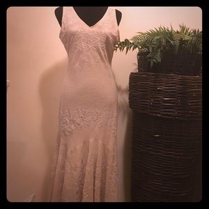 Eureka A-Line Beaded Ankle Length Dress w/ Scarf.